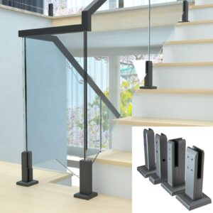 Triangle Fixation Wall Mounted Glass Spigot, No Gap Glass Clamp for Staircase & Balcony Glass Railing