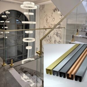 Stair Handrail 304 Stainless Steel Handrail Glass Stair Railing for Staircase 304 Stainless Steel Handrail