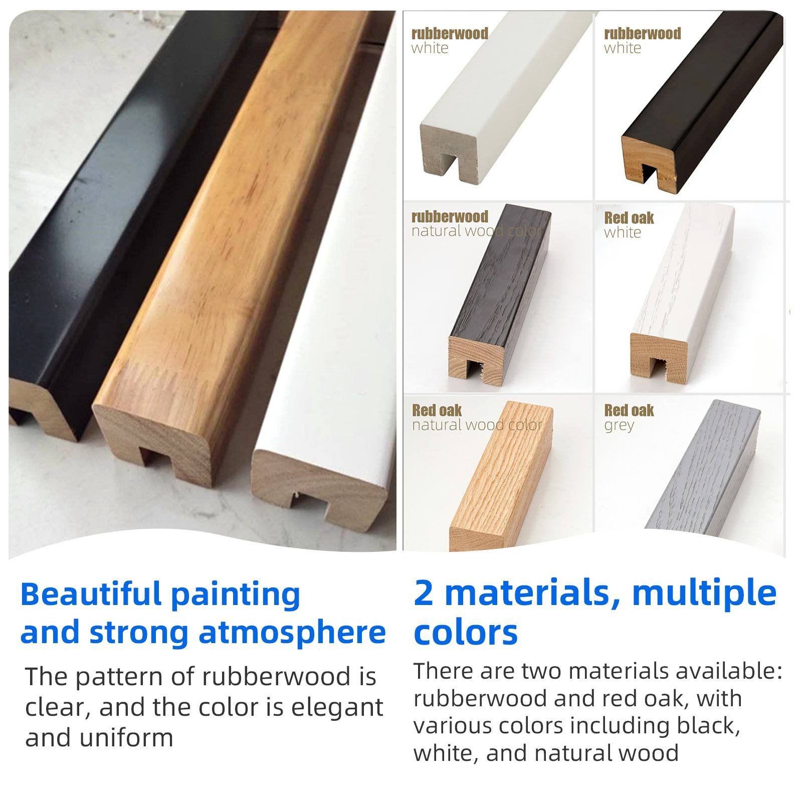 Glass Stair Railing Solid Wood Handrail Laminated Glass Handrails for Indoor White Simple Stair Handrail - 图片 8