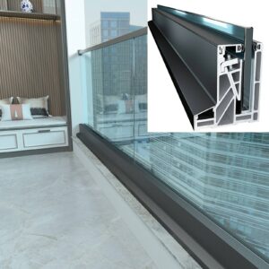 Contemporary Balustrades Aluminum Railing Profile for Balcony Aluminium Balustrade Tempered Glass Balusters Railings