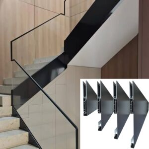 Seamless Aluminum Profile Glass Fence Aluminum Alloy Stair Railing Modern Stair Baluster Side-mounted Glass Railing