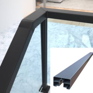 Square Viewing Armrest Modern Aluminum Alloy Balcony Stair Villa Hotel Apartment Handrail Glass Railing Water Resistant Simple