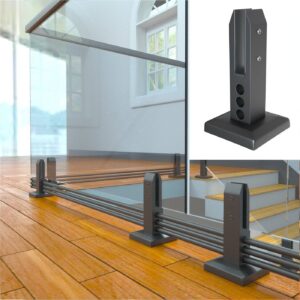 Heavy Duty Fully Welded Glass Spigot with Built-in Anti-Fall Cross Bar for Stairs & Balcony Glass Railing.