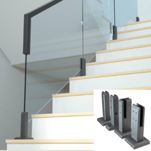 Sturdy Triangle Fixation Single-Slot Glass Spigot, Wall Mount No-Gap Clamp for Stair & Balcony Glass Railing.