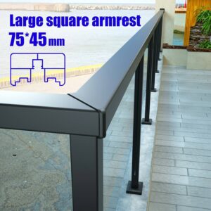 Modern DIY Outdoor Balcony Glass Railing with Square Design Aluminum Alloy Construction for Villa Staircase