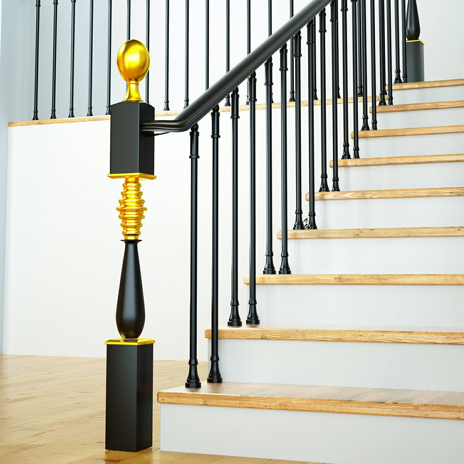 Light Luxury Aluminum Alloy Rust Resistant Stair Railing Safety Fence Balustrades & Handrails for Villa Balcony Hotel Staircase - 图片 4