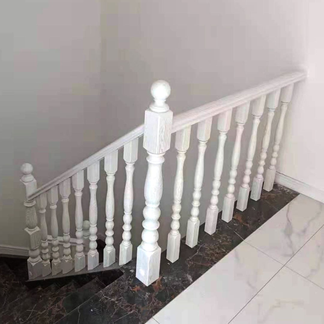Courtyard Wooden Post Premium Stair Railing Solid Wood Stair Post Newel Post Elegent Stairs Post Indoor Staircase Railing - 图片 4