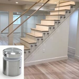 Stainless Steel Contemporary Design Wall Mounted Sign Standoff Screws with Glass Holder and 5-Year Warranty