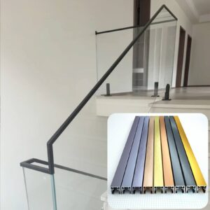 Aluminum Alloy Staircase Handrail Card Slot Glass Railing Adjustable Balustrade Profile