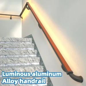 Luminous Aluminum Alloy Handrail Universal Staircase Platform Hotel Villa Clubhouse Non-stop Modern Style Marquee