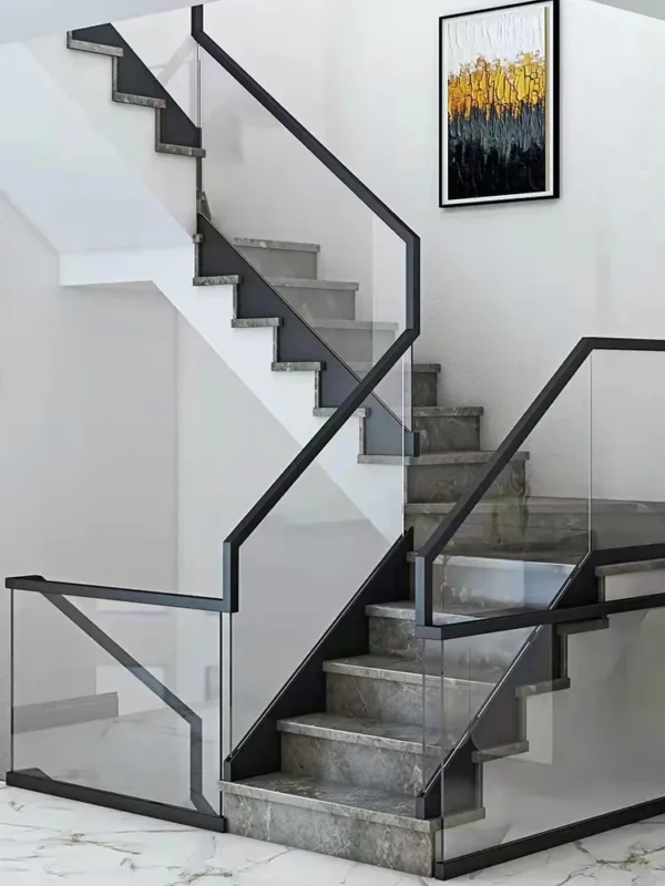 Very Colorful Handrail Aluminum Alloy Handrail Colorful Glass Railing for Stair Wall Stair ...