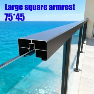 Balcony Railing square Type Aluminum Handrail Aluminum Alloy Handrail Viewing Riling for Balcony Handrail for Villa