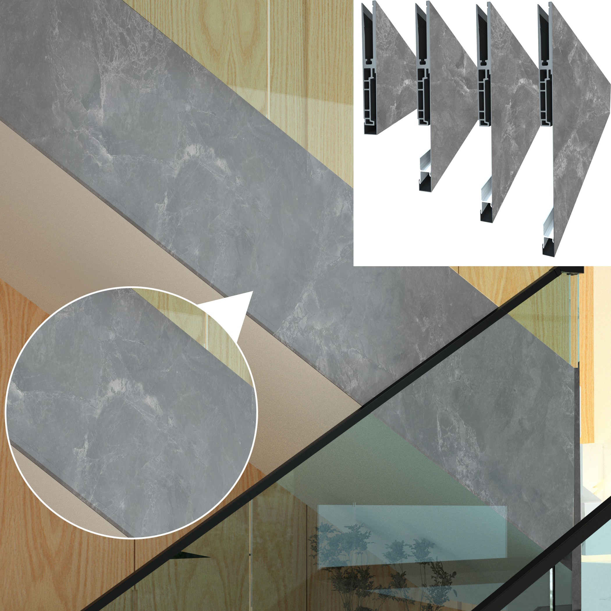 Seamless side installation main picture 42 (marble pattern B style)