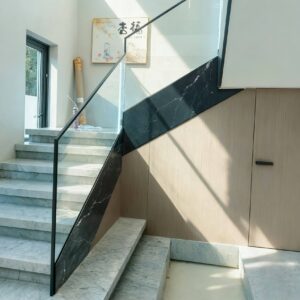 Sintered Stone Texture Aluminum Channel Seamless Side Mounted Aluminum Channel for Balcony Stair Handrail Railing