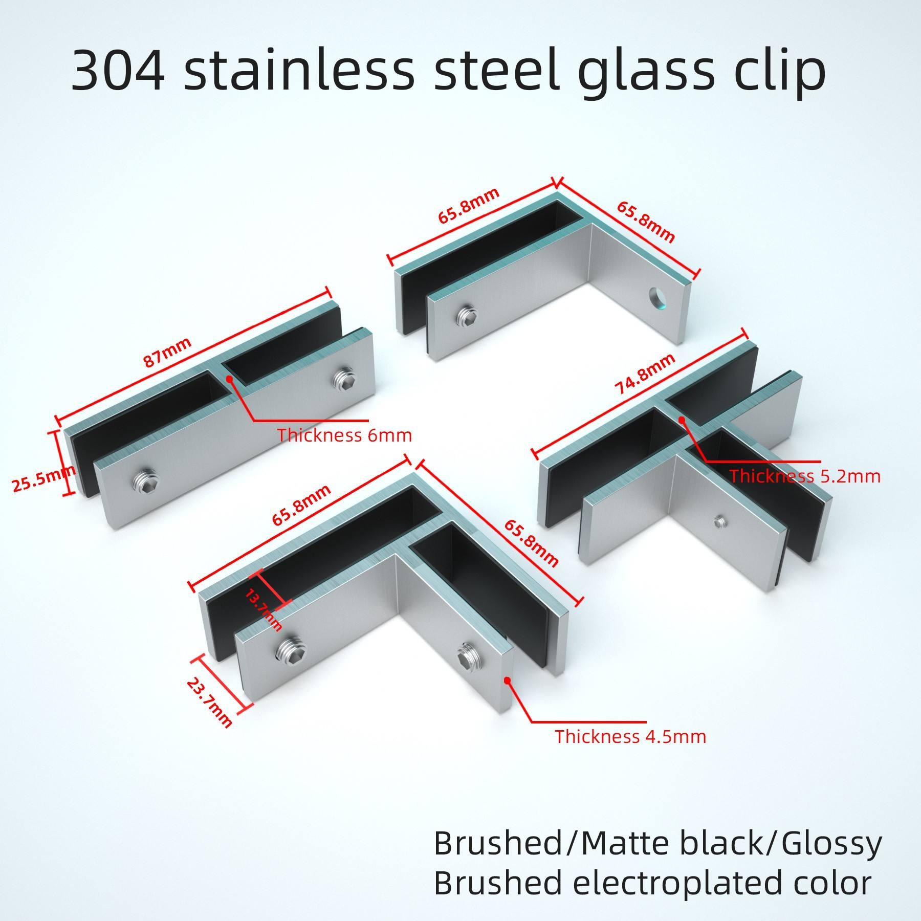 In-Stock High Quality Stainless Steel 304 201 Balcony Railing Accessories Stair Railings Glass Fixing Clamps Contemporary Design