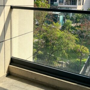 Glass Balustrade U Profile for Villa Aluminum Glass Channel Clamp Profile with Rubber Gasket Wedge Fixing for Frameless Railing