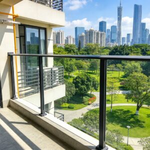 Frameless Balustrade Aluminum Glass Railing Post Groove Tube Column Balustrade Clamp for Balcony Staircase 12mm Glass